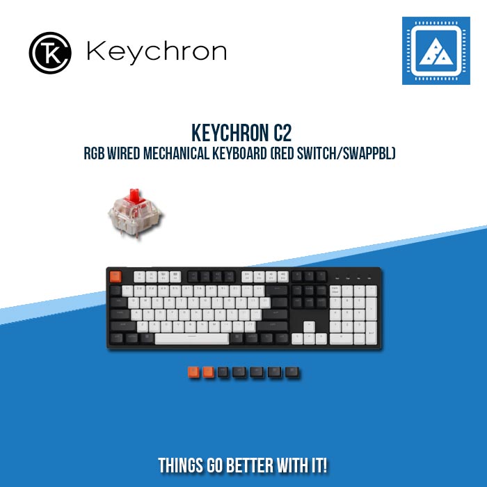 KEYCHRON C2 RGB WIRED MECHANICAL KEYBOARD (RED SWITCH/SWAPPBL) KEYCHRON C2 RGB WIRED MECHANICAL KEYBOARD (RED SWITCH/SWAPPBL)